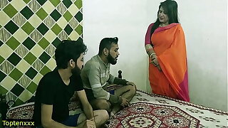 Indian hot xxx triune sex! Malkin aunty with the addition of two juveniles hot sex! clear hindi audio