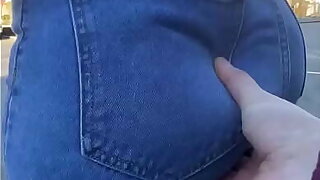 Obese Queasy Ass Zoological Groped In Jeans